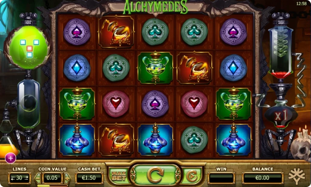 Alchymedes slot by Yggdrasil screenshot