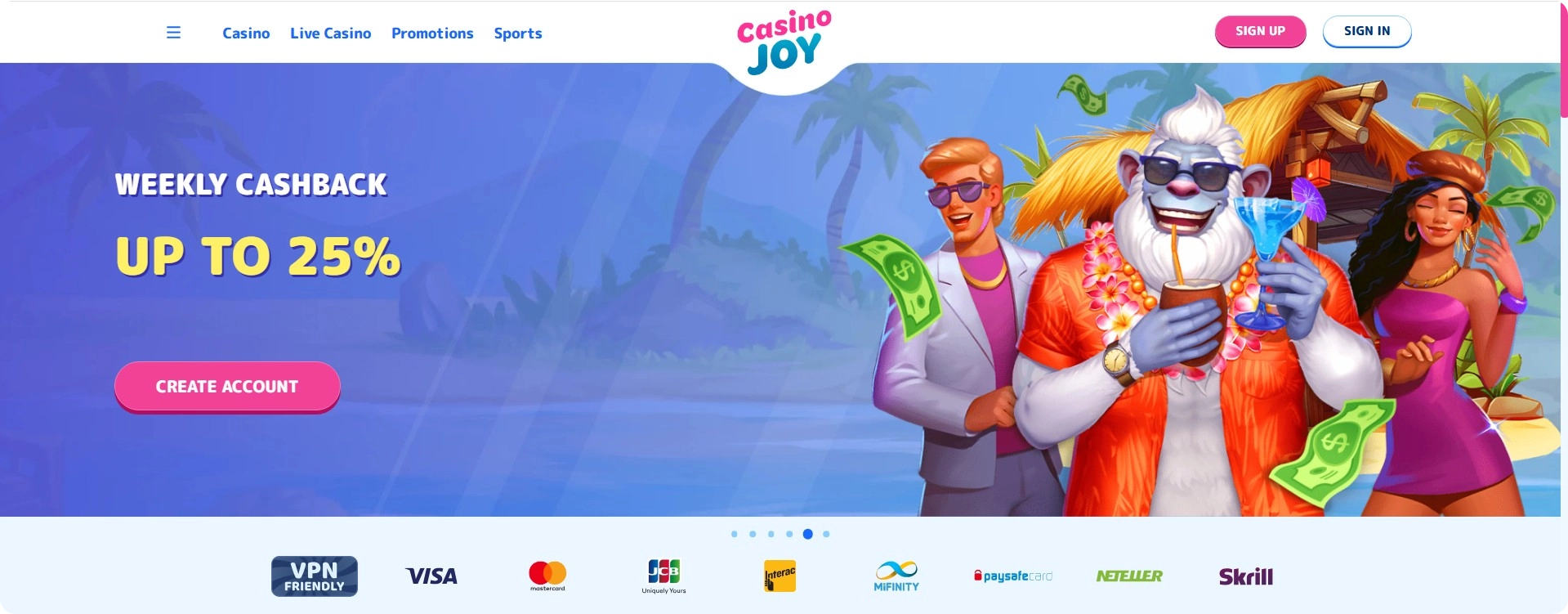 Casino Joy Casino homepage screenshot